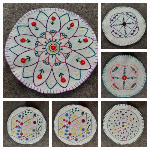 رومیزی نمدی گلدوزی